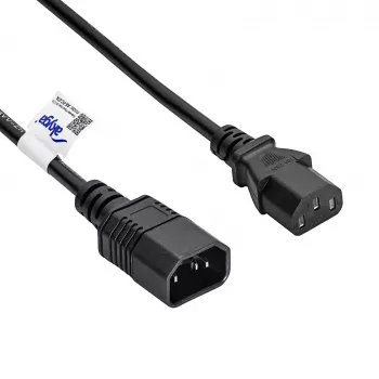 Akyga AK-PC-07A IEC C14 na IEC C13 predlžovací napájací kábel, 3x 0,75 mm², 3 m, čierna