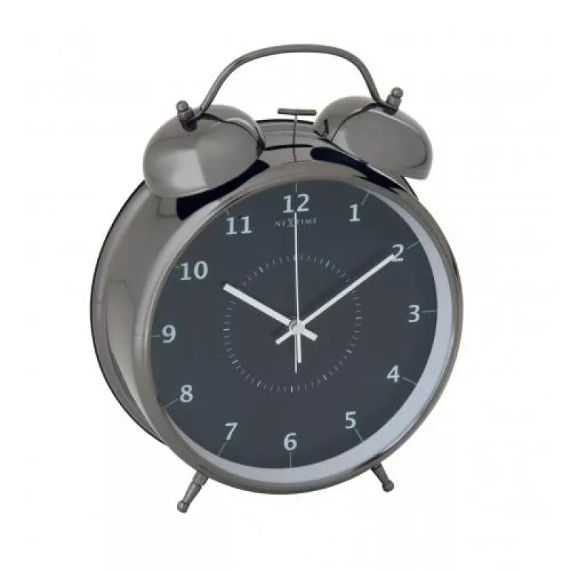 NeXtime hodiny 5113zw Wake Up Alarm, 23x30, čierna/tyrkysová