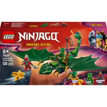 Stavebnica LEGO NINJAGO 71829 Lloydov zelený lesný drak, 128 dielov, 2 minifigúrky, od 6 rokov