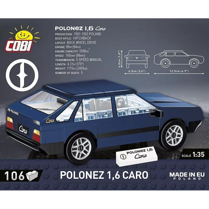 Cobi Polonez 1,6 Caro modelársky set – mierka/model neuvedené, plastová stavebnica, MPN 24589