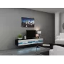 TV stojan cama meble VIGO NEW 30/180/40, 1800×400×300 mm, čierny vrchná doska, rám z drevotriesky