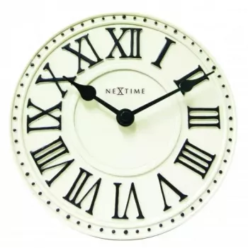 NeXtime hodiny 5187wi London Table, Ø16 cm, nástenné, biele/čierne+B32
