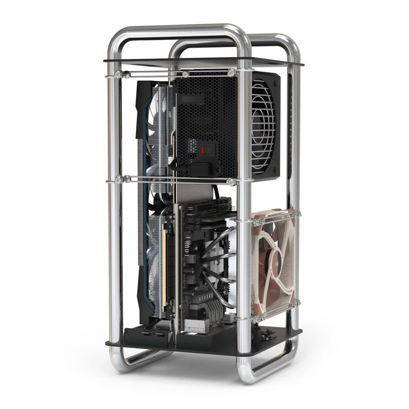 Počítačová skriňa Streacom DA6 XL Mini-ITX skriňa - chróm