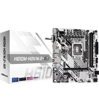 Základná doska ASRock H610M-HDV/M.2+ D5 — Intel H610, LGA 1700, microATX, 2× DDR5 DIMM, M.2, HDMI 2.1, DP 1.4