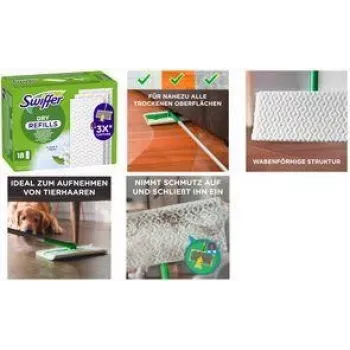 Swiffer Dry utierky náhradné balenie 72 ks – jednorazové prachové utierky pre zariadenia Swiffer