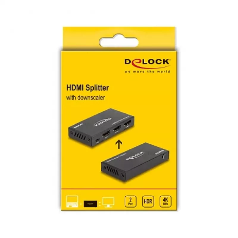 DeLOCK HDMI rozbočovač 1 x HDMI in to 2 x HDMI out 4K 60 Hz