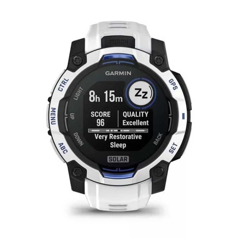 Garmin Instinct 3 Solar smart hodinky, 45 mm, Black/Stone White, silikónový remienok (010-02934-03)