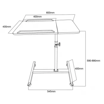 Maclean mobilný stojan na stôl/laptop, biela, nastavenie výšky 59-89 cm, max. 30 kg, MC-121 W
