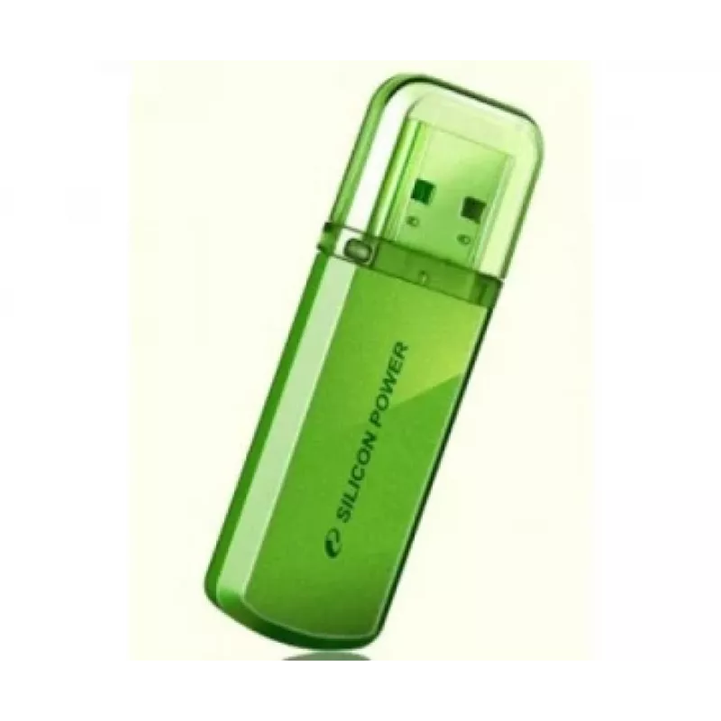 USB kľúč Silicon Power Helios 101 — 8 GB, USB 2.0, Type-A, zelený, dizajn s krytkou