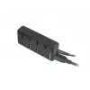 Natec Mantis 2 NHU-1557 4-portový rozbočovač USB 3.0, vstup USB Type-B, vypínače zapnúť/vypnúť, sieťový adaptér, čierny