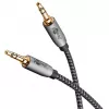 Plus audio prepojovací kábel AUX 3,5 mm stereo (čierna/strieborná, 2 metre)