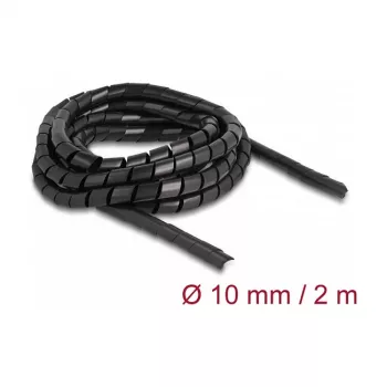 Delock flexibilná špirálová hadica 2 m x 10 mm čierna