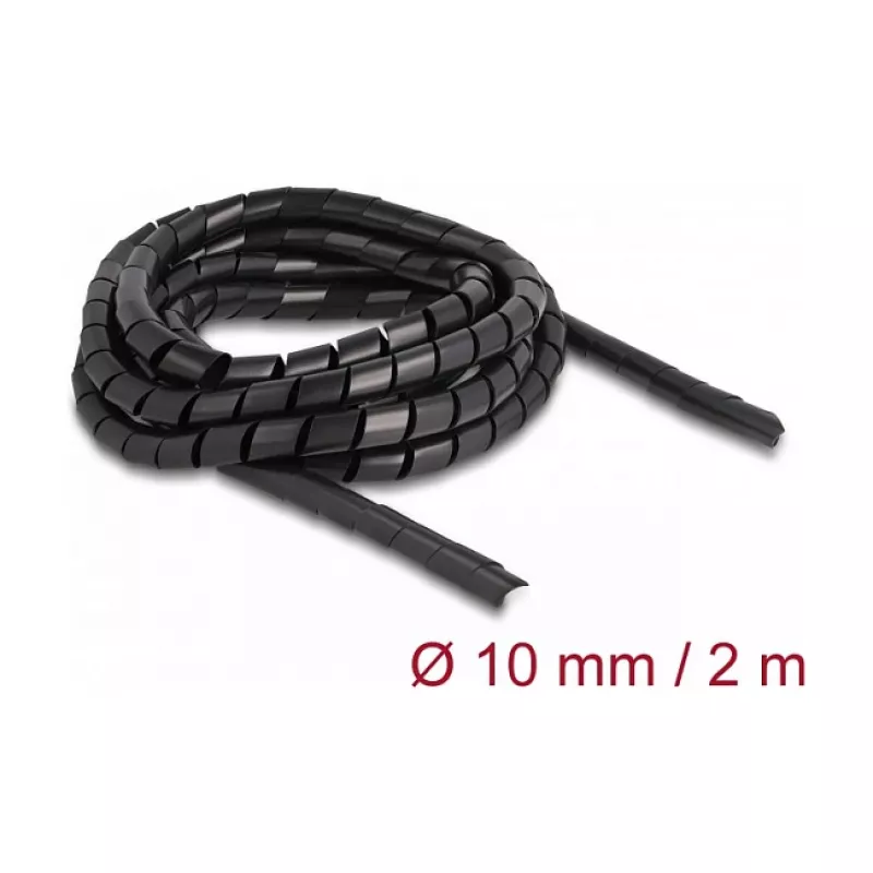 Delock flexibilná špirálová hadica 2 m x 10 mm čierna