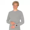 Blúzka Glovii GJ1GL okrúhly výstrih dlhý rukáv sivá elastan polyester
