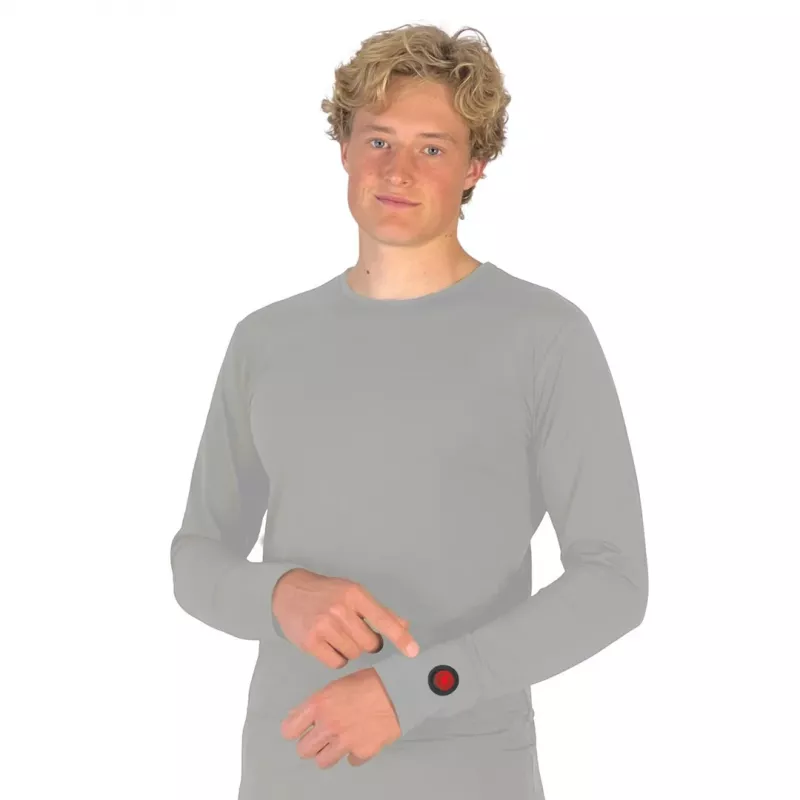 Blúzka Glovii GJ1GL okrúhly výstrih dlhý rukáv sivá elastan polyester