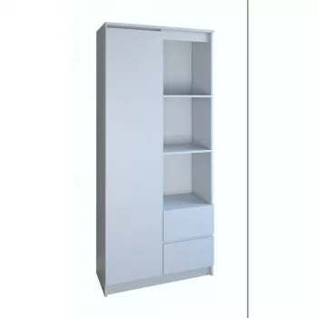 Knižnica do kancelárie Top e Shop RS-80 BILY BIEL, biela drevotrieska, 7 políc, 800×350×1800 mm