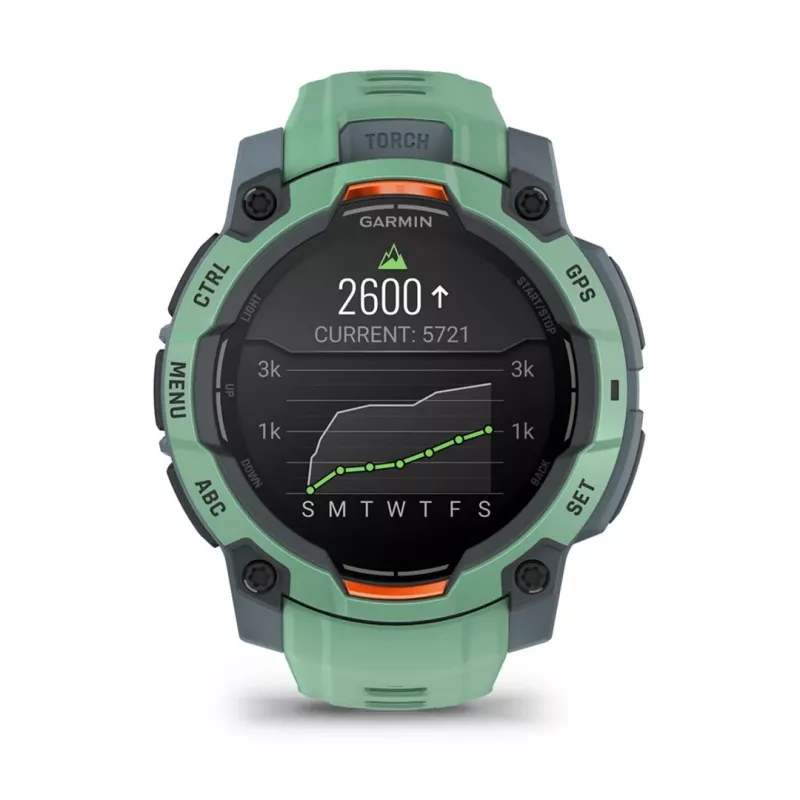 Garmin Instinct 3 AMOLED 3,05 cm (1,2) 45 mm digitálny 390 x 390 pixelov dotyková obrazovka zelená GPS (satelit)