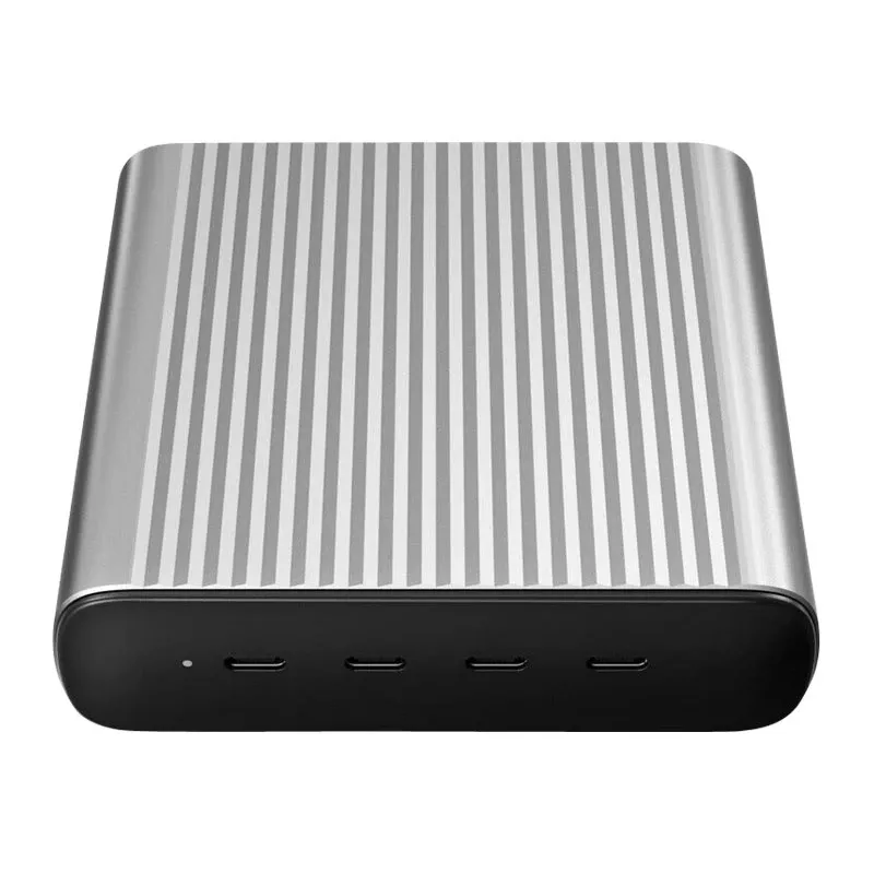 HYPER 245W GaN stolná nabíjačka pre notebook, smartfón, tablet čierna, strieborná AC, batéria rýchle nabíjanie interiér