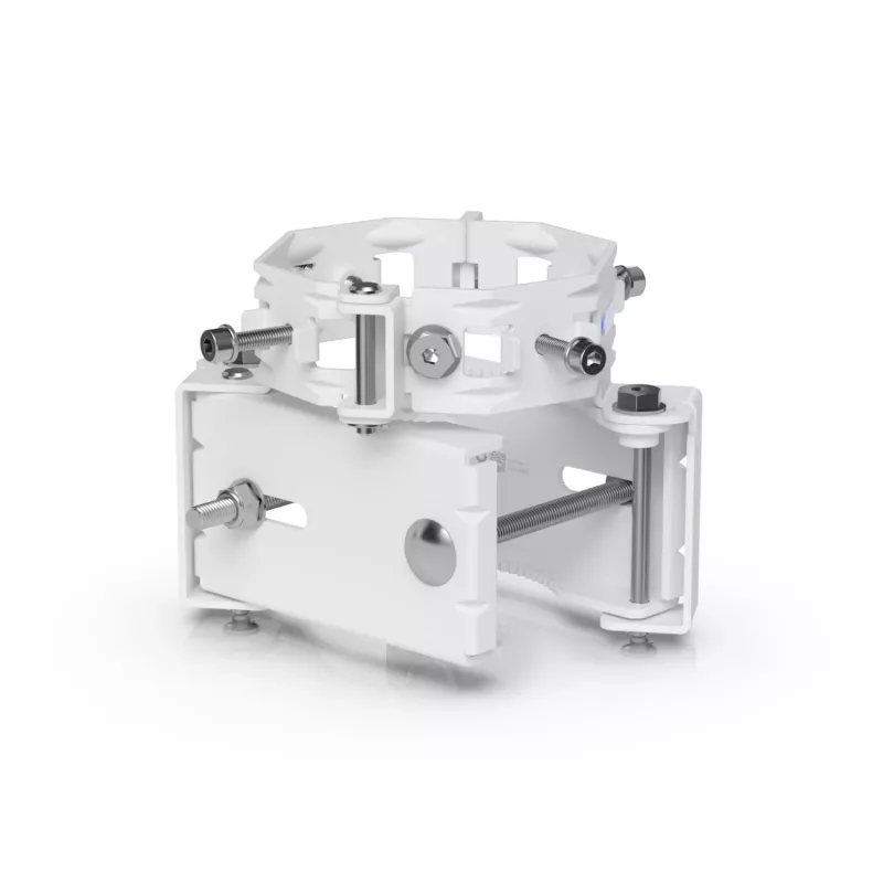 Ubiquiti UACC-Wave-AP-Micro-Mount montážny držiak na stĺp pre 4x Wave AP Micro, nerezová oceľ, stĺp 25–76 mm, biely