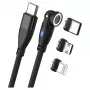 USB kábel RealPower MagneticCharge 100 1m USB-C čierny