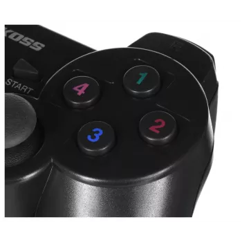 Gamepad VAKOSS GP-3925BK čierny bezdrôtový RF analógový/digitálny pre PC a PlayStation 3, 12 tlačidiel, 2,4 GHz, nano prijímač