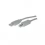 USB kábel S/CONN 5m USB 2.0 A - USB 2.0 B sivý