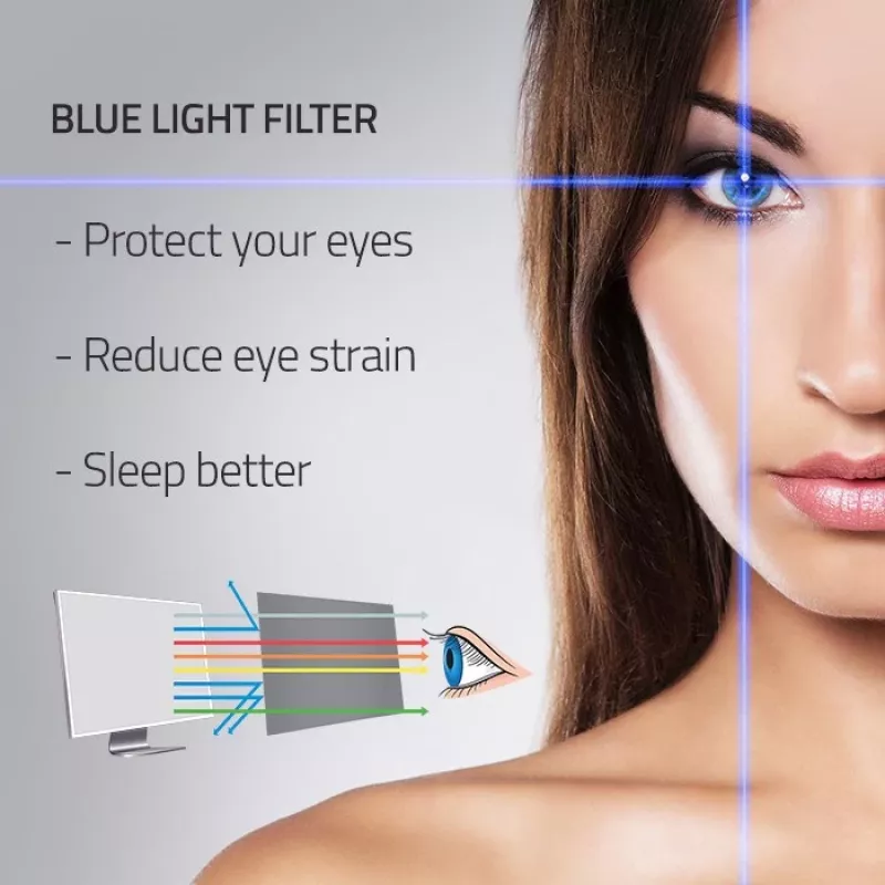 Qoltec 51049 filter modrého svetla 27 | 16:9 | ochrana očí | antireflexný
