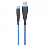 USB Micro-B kábel Devia Fish 1 Series 5V 2,4A 1,5m modrý