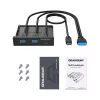 Graugear G-MP01 viacúčelový predný panel s 3-portovým USB hubom, 1x USB-C 3.2 Gen2 + 2x USB-A 3.0, čierny