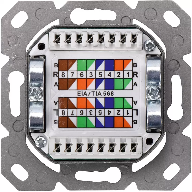 DIGITUS DN-9005-N - zásuvka, do omietky - RJ-45 x 2 - RAL 9010 - 2 porty (DN-9005-N)