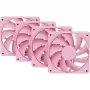 Počítačový chladiaci ventilátor HYTE FA12-SM-4 120 mm, 1500 ot/min, 72 m³/h, 1,6 mmH2O, FDB, ružový, 4 ks