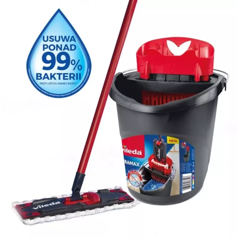 Vileda Ultramax kompletná sada mop a vedro, sivá