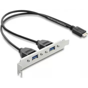 Interná USB Type-E Key B adaptérová karta DELOCK 67346 — 2× USB-A 5 Gbit/s so slotovým plechom