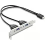 Interná USB Type-E Key B adaptérová karta DELOCK 67346 — 2× USB-A 5 Gbit/s so slotovým plechom