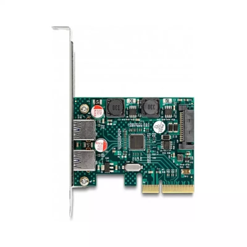 DeLOCK PCI Express x4 karta na 2 x externé USB 10 Gbit/s Type-A konektor samica Low Profile