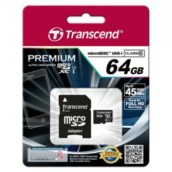Flash pamäť Transcend 64 GB MicroSDXC UHS-I TS64GUSDU1
