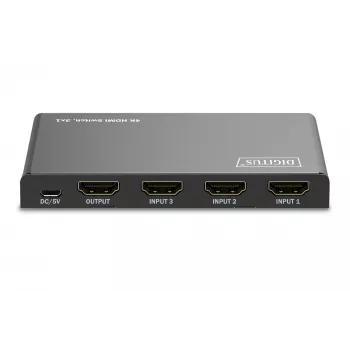 Digitus 4K HDMI switch 3x1 kov čierna 18 Gbit/s