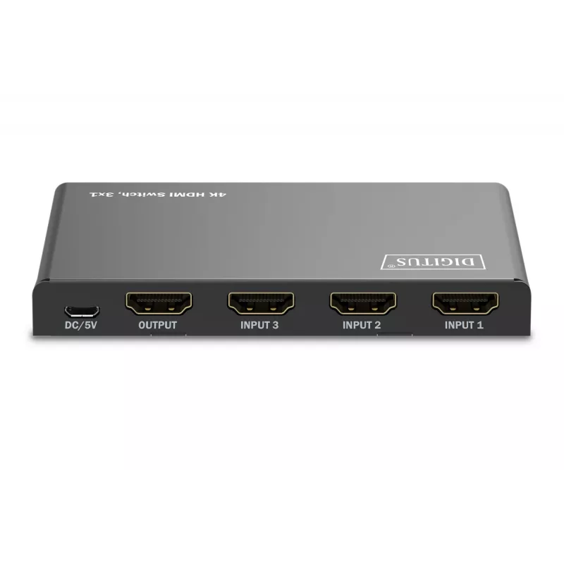 Digitus 4K HDMI switch 3x1 kov čierna 18 Gbit/s