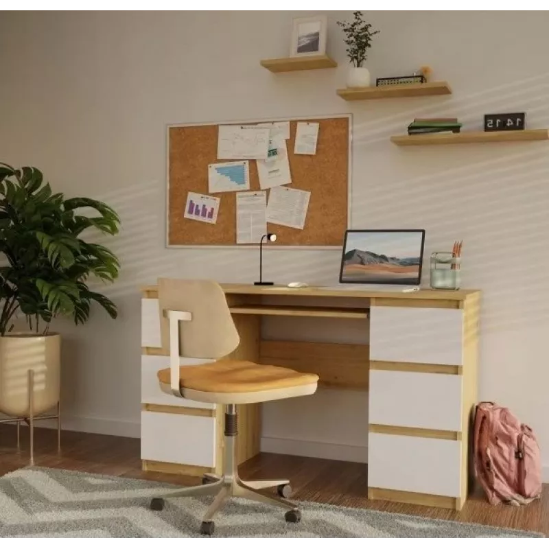 KUBA písací stôl Artisan dub/biela set