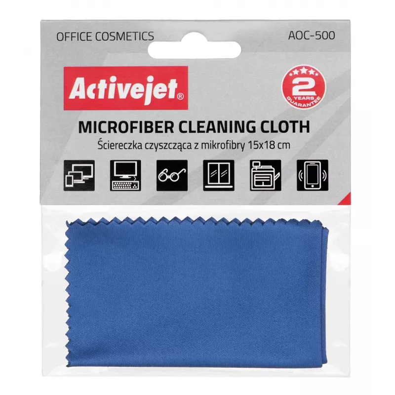 Čistiaca utierka ActiveJet AOC-500 mikrovlákno 15×18 cm, proti odtlačkom prstov, neškriabe