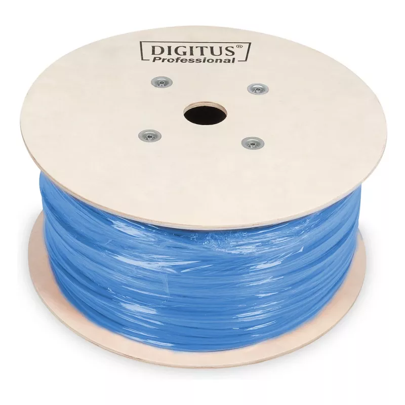 DIGITUS CAT 6A U/FTP inštalačný kábel 305 m, simplex, Cca, Easy Pull Box, modrý
