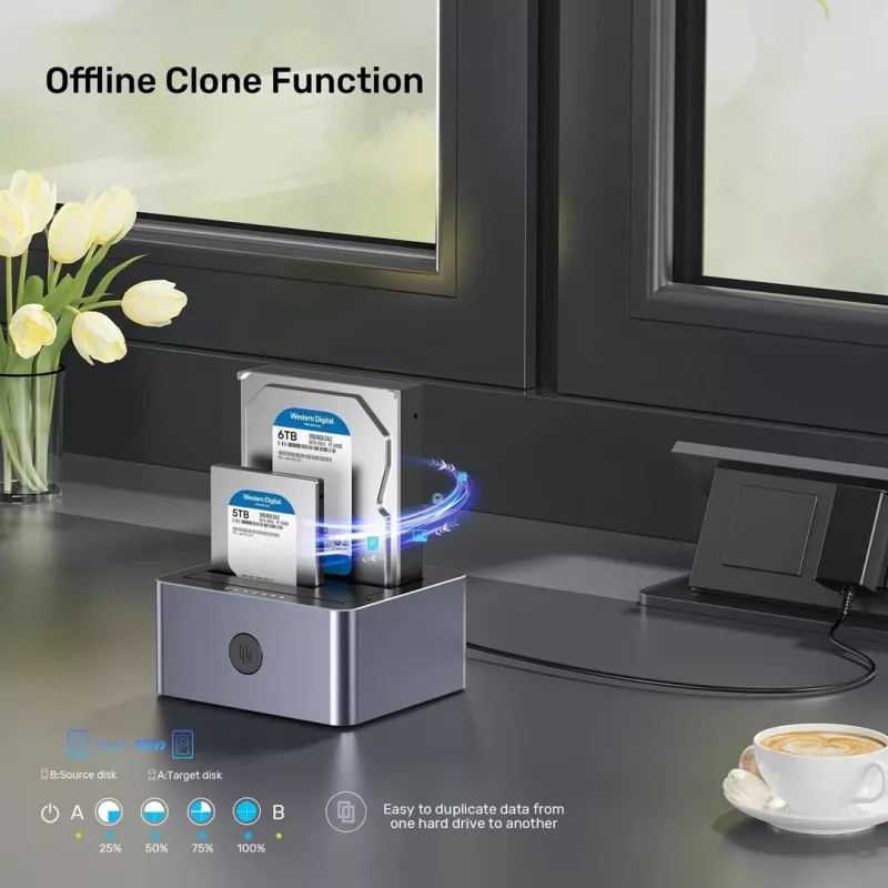 Unitek klonovacia stanica 2X SATA 2,5/3,5 USB 5GB