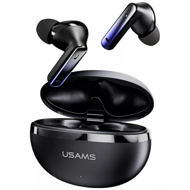Bluetooth slúchadlá Usams TWS E02 ANC+ENC čierne