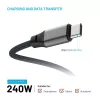 USB-C na USB-C magnetický pletený kábel FIXED FIXDBM-CC12-GR, USB 2.0, 1,2 m, sivý