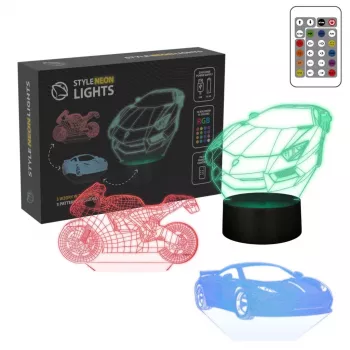 LED RGB 3D svetelná dekorácia do vozidla MANTA SNL120RGB — RGB lampa pre autá a motocykle