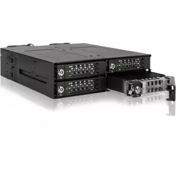 ICY DOCK - ToughArmor MB720MK-B V3 - 4x PCIe 4.0 M.2 NVMe na 4x OCuLink v 1x 5,25 šachte mobilný rám kovový čierny so zámkom na kľúč (Tri-Mode kompatibilný)