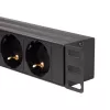 LogiLink – rozvod napájania (do racku) – 3500 Watt – vstup CEE 7/7 – výstupné konektory: 8 (2 x USB, 8 x CEE 7/7) – 1U – 4