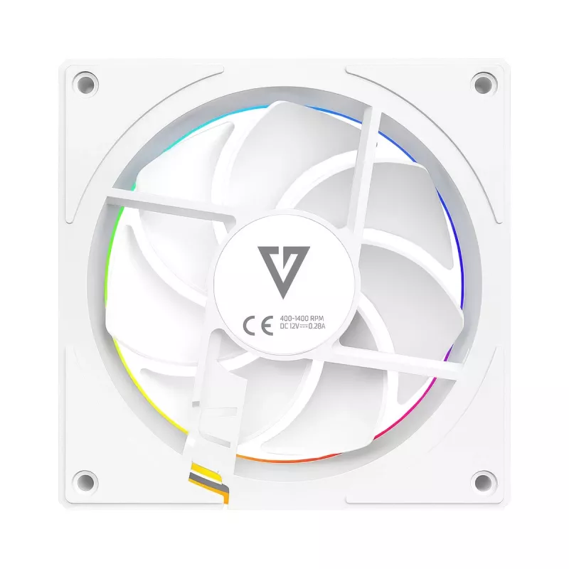 Skriňový ventilátor MODECOM VOLCANO LOOP 120 ARGB biely – 120 mm, ARGB osvetlenie, podpora PWM, 400–1400 ot/min