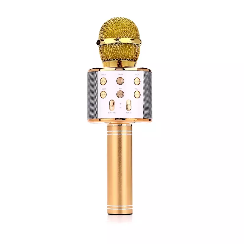 Mikrofón MANTA MIC10-G zlatý kardioida prenosný — kondenzátorový kardioida, ručný dizajn