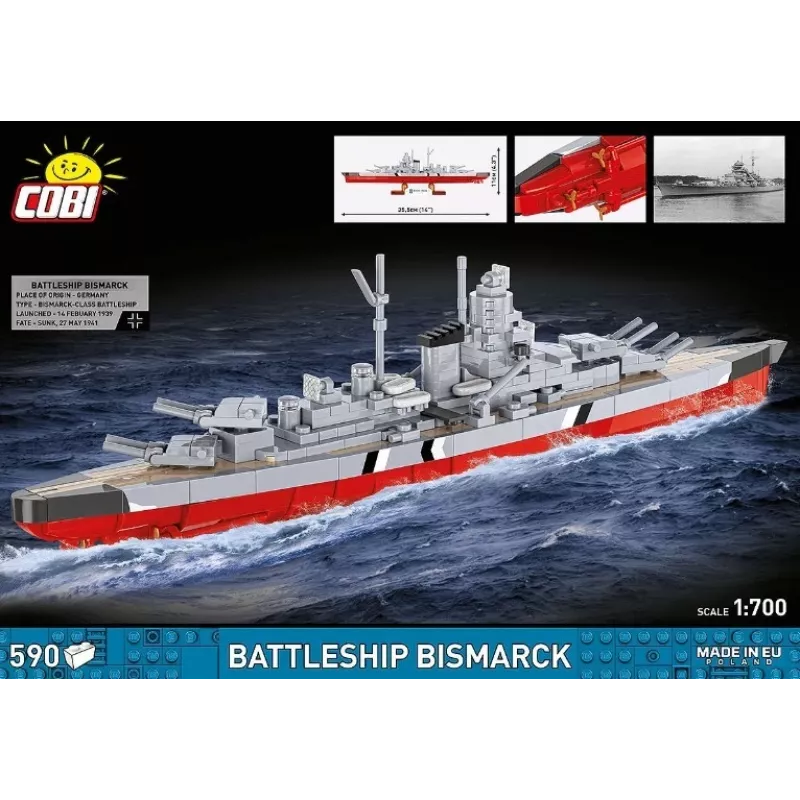 Stavebnica Cobi bojová loď Bismarck model, 590 dielov